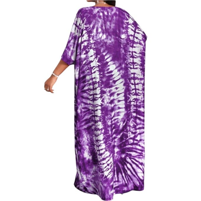 GlammeFab Front Slit Maxi Loose Dress Purple
