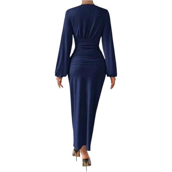 GlammeFab Long Sleeve Dress Navy Blue
