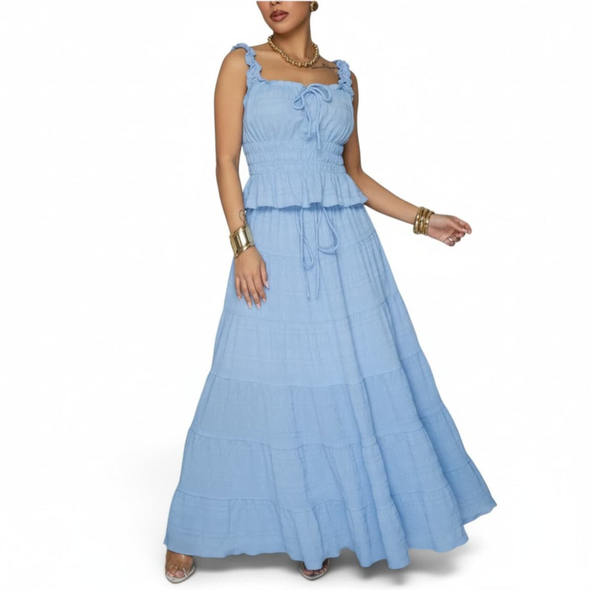 Two Piece Top & Skirt Blue