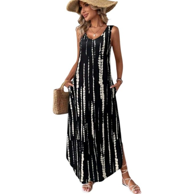GlammeFab Side Slit Pocketed Dress