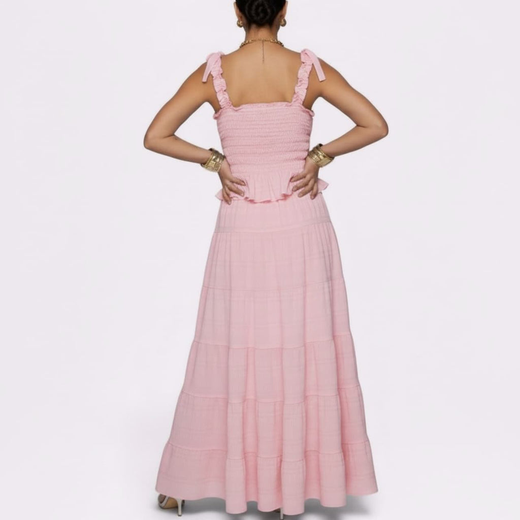 Two Piece Top & Skirt Baby Pink