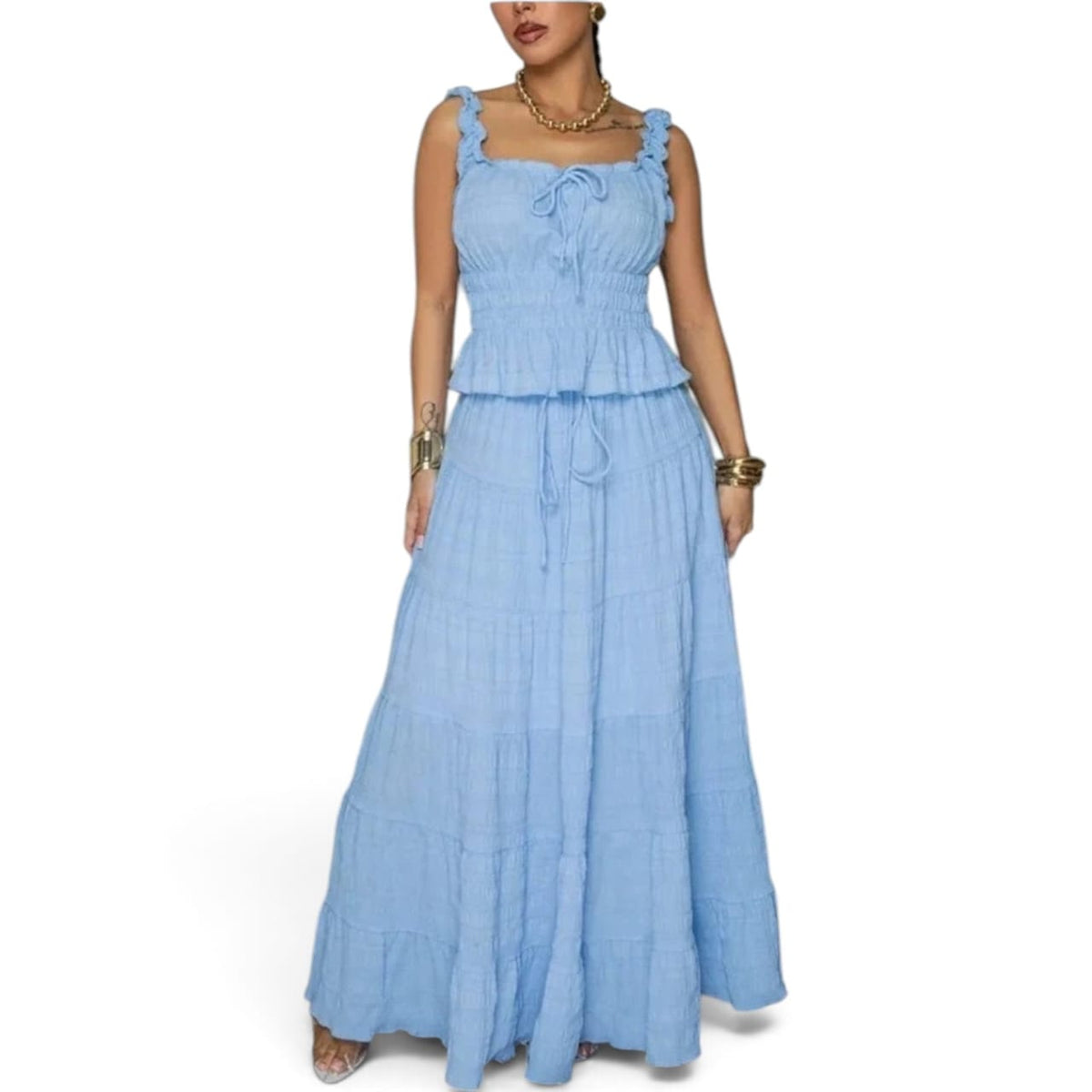 Two Piece Top & Skirt Blue